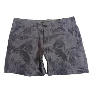 Eddie‎ Bauer Tropical Palm Cargo Shorts Womens 2 Grey Ripstop Hiking Gorpcore